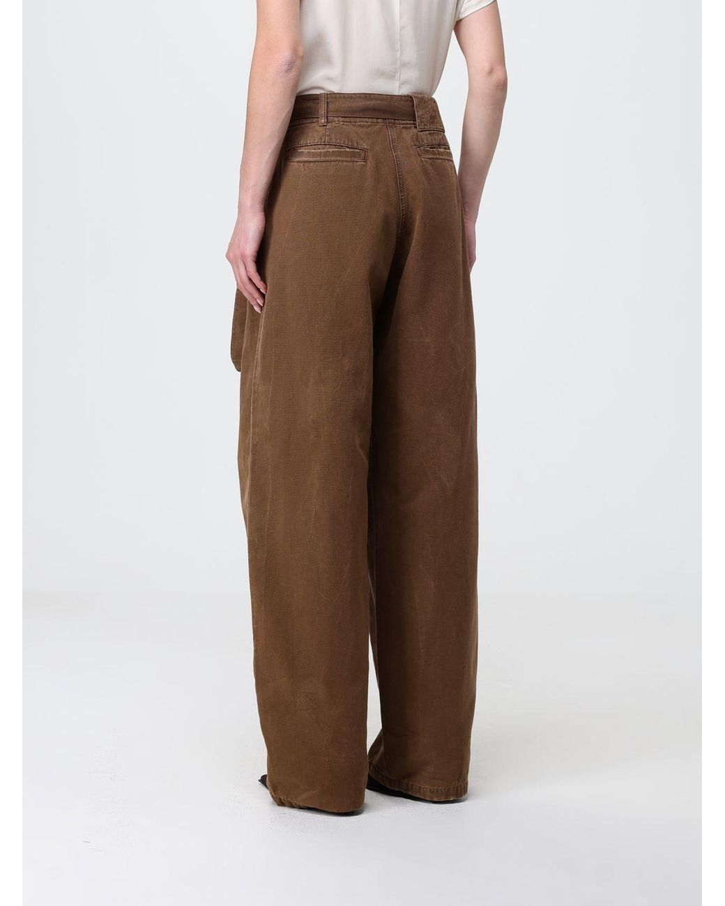 Blumarine Brown Wide Cotton Trousers