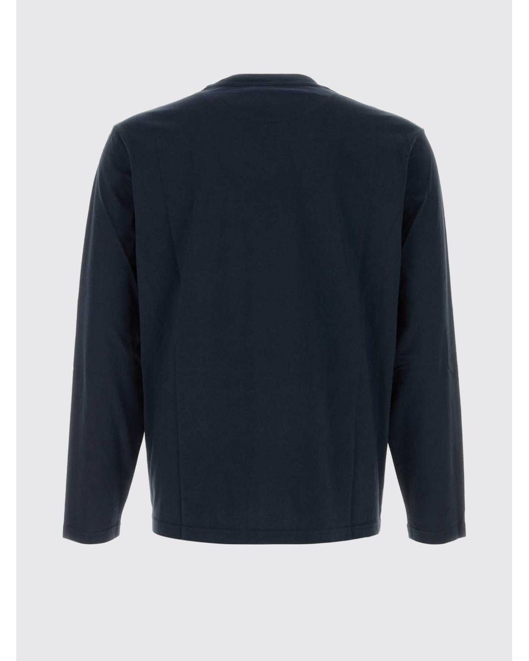 Autry Blue Long-Sleeved Cotton T-Shirt With Contrasting Embroidered Logo for men