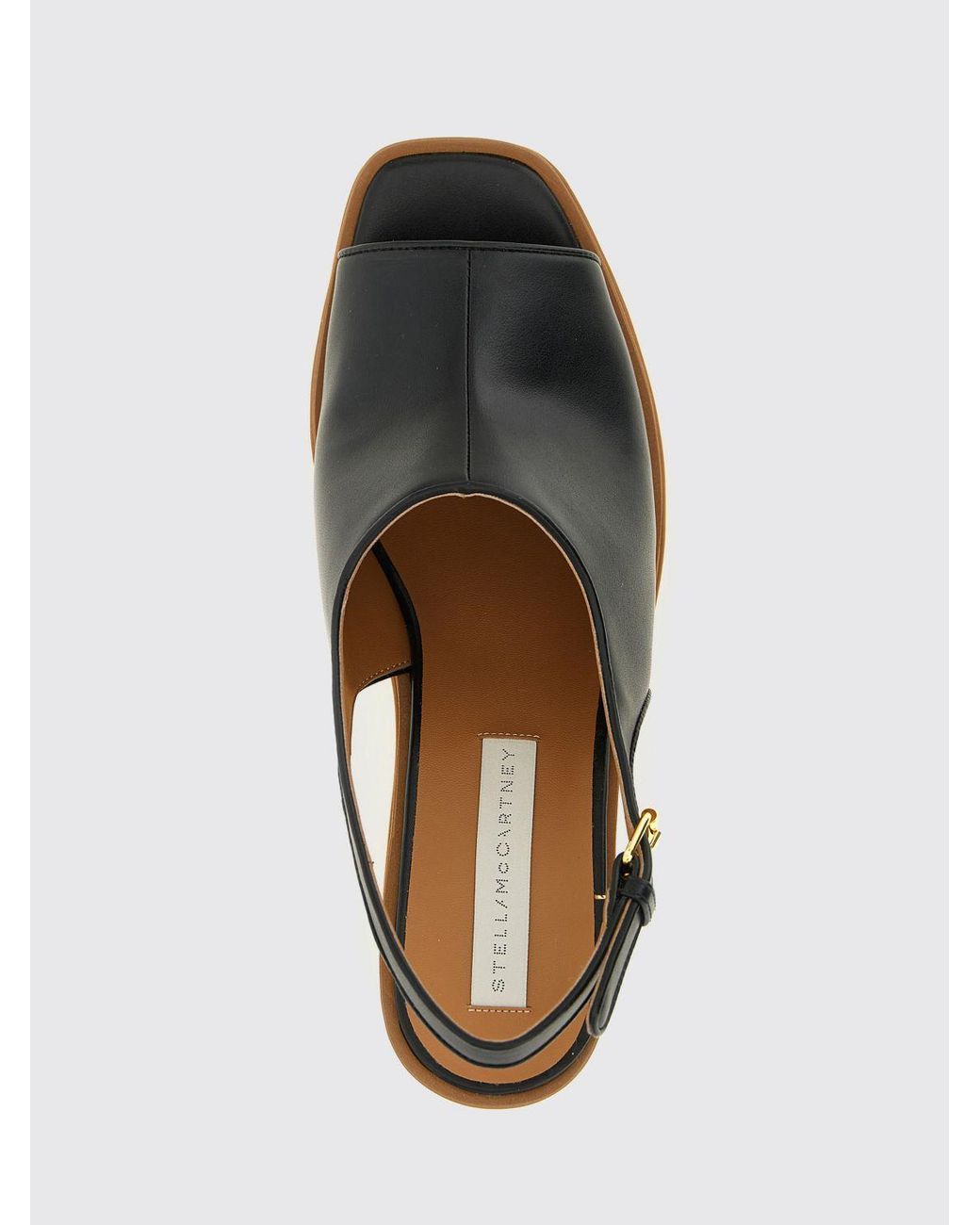 Stella McCartney Black Sneak-Elyse Wedge Sandals