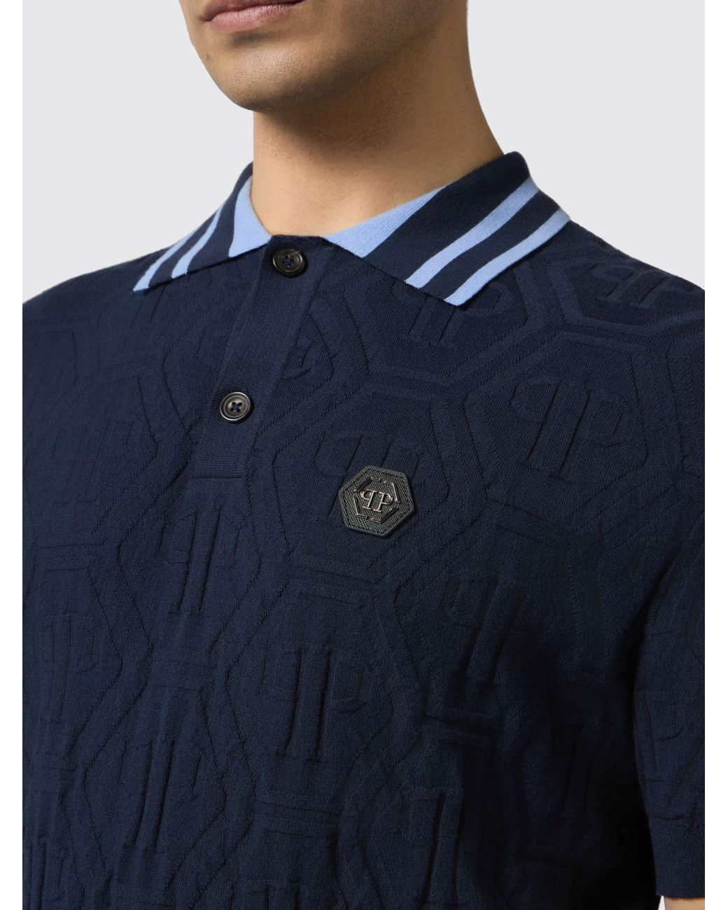 Philipp Plein Blue Polo Shirt for men
