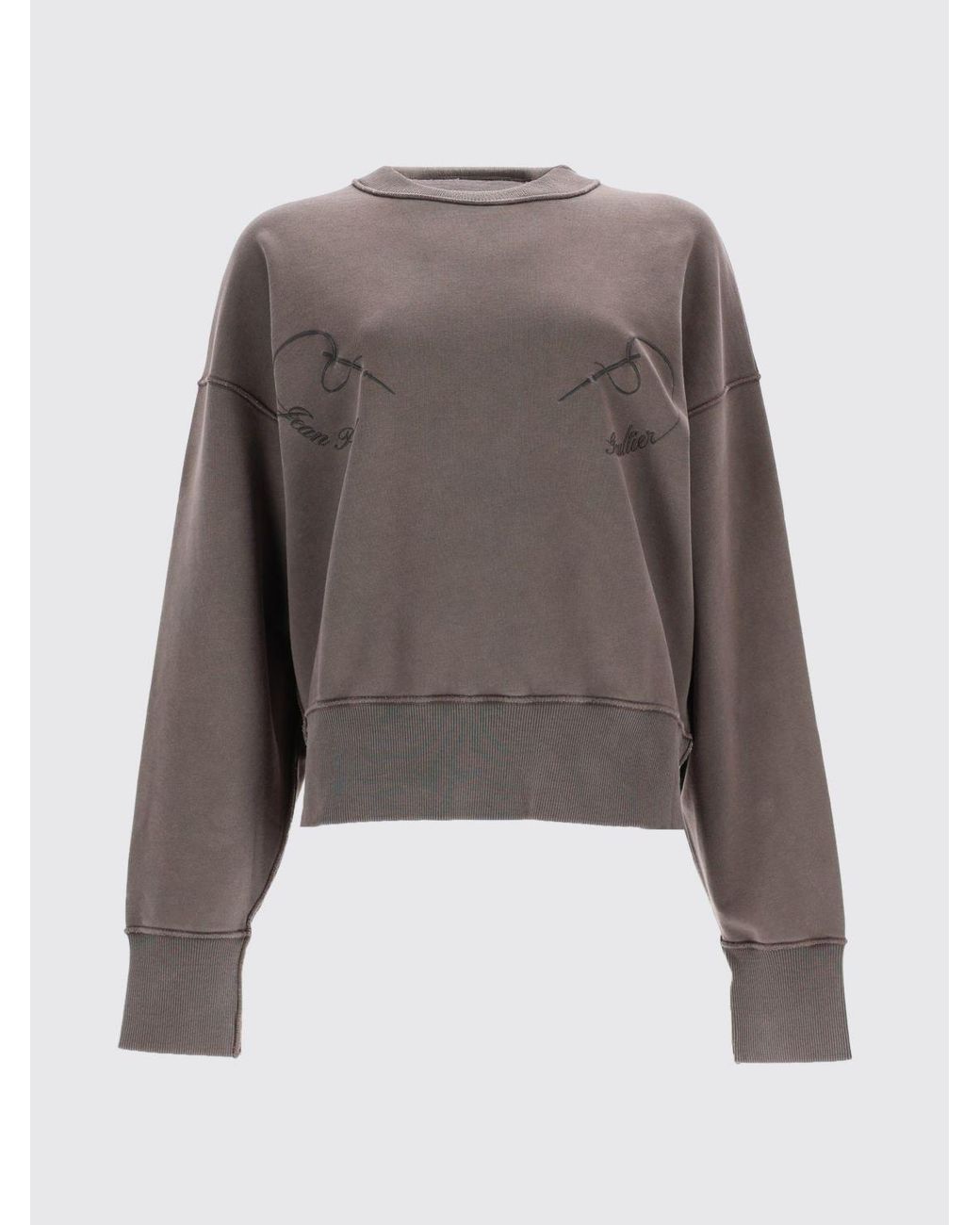 Jean Paul Gaultier Gray Cotton Crewneck Sweatshirt
