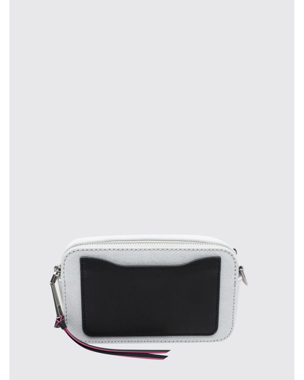 Marc Jacobs White The Snapshot Denim Crossbody Bag With Patches And Double J Logo