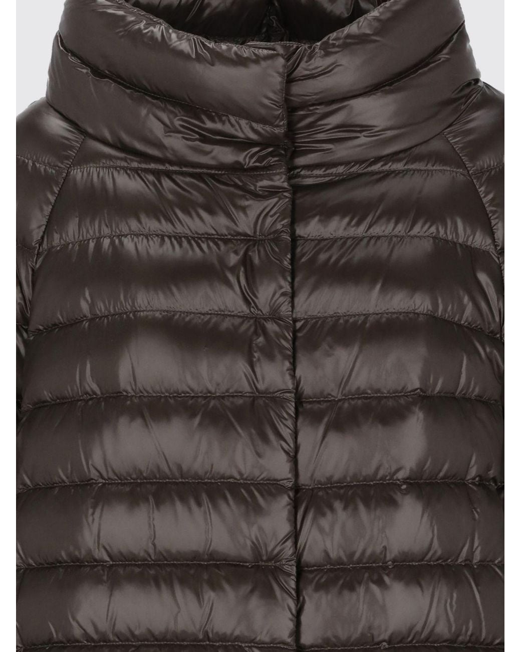 Herno Brown Sofia Short Ultra-Light Nylon Down Jacket With High Neck