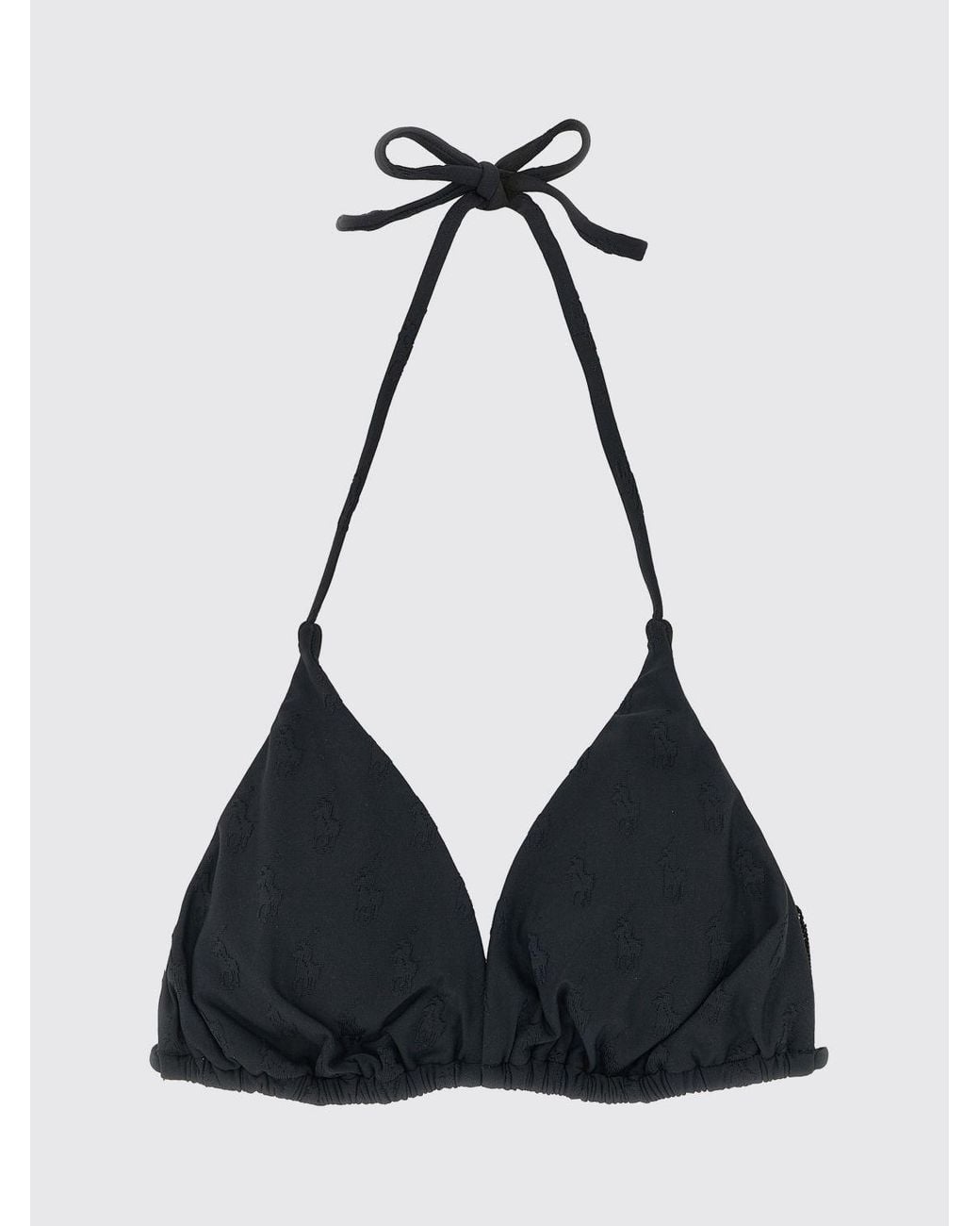Polo Ralph Lauren Black Recycled Polyester Bikini Top