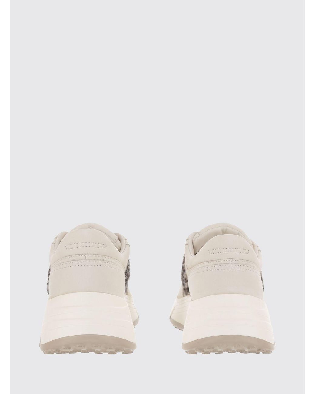 Hogan Natural Hi-Fi Nubuck And Pony-Effect Leather Sneakers With Animal Print And Chunky Sole