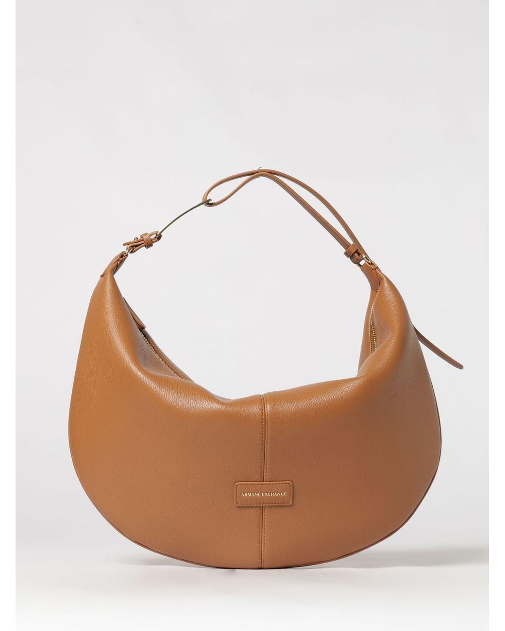 ARMANI EXCHANGE Brown Grained Faux Hobo Bag