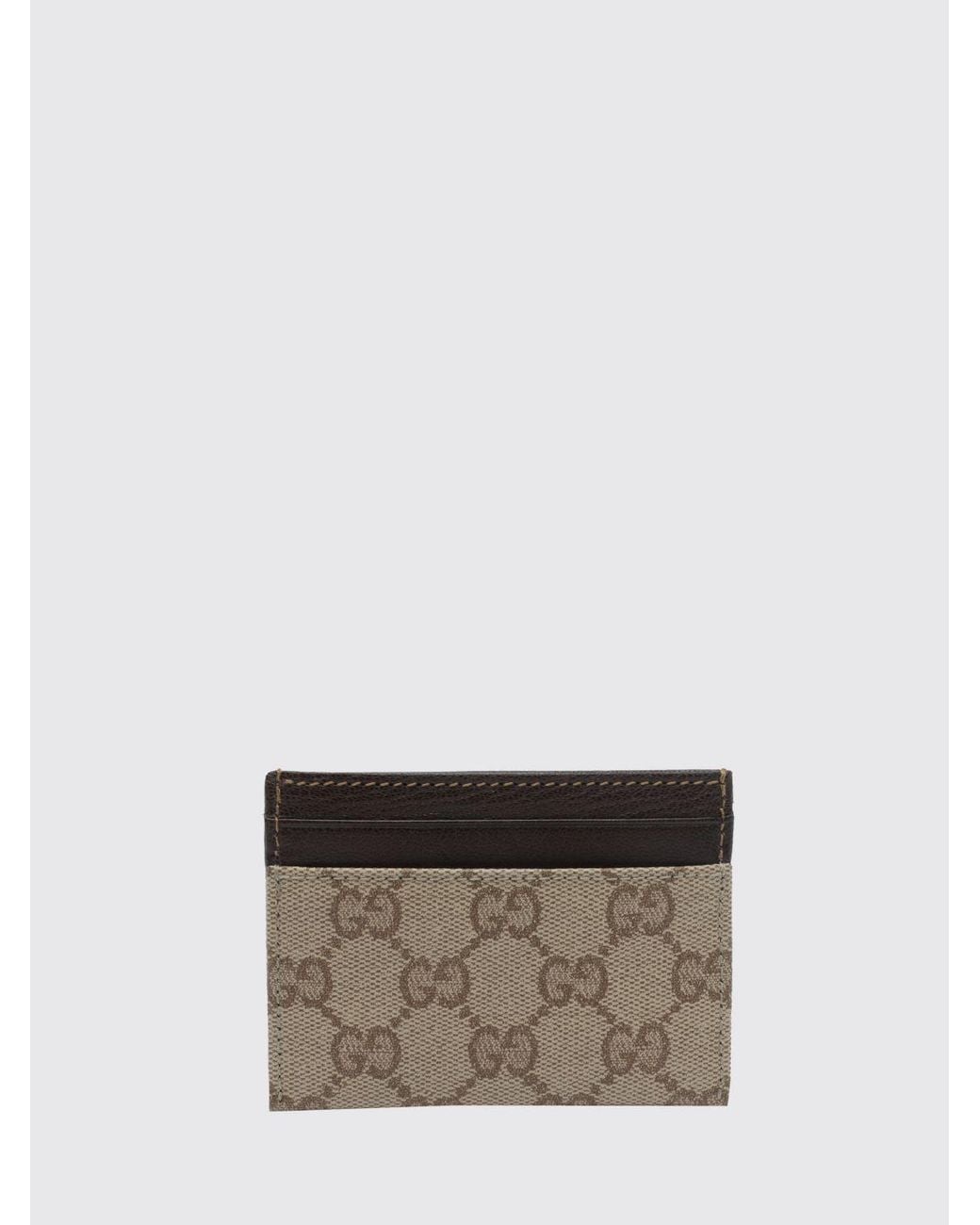 Gucci Brown Essence Gg Monogram Jacquard Fabric Flat Card Holder for men