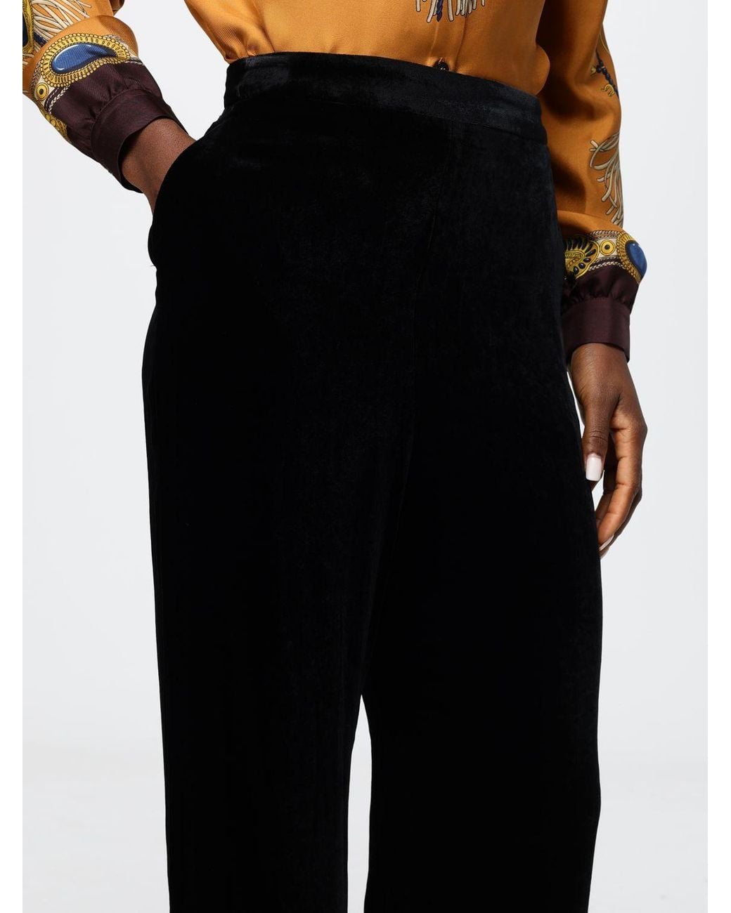 Etro Black High-Waisted Wide-Leg Palazzo Trousers