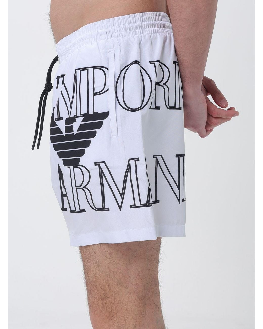 Emporio Armani Blue Boxer Swimsuit With Logo for men