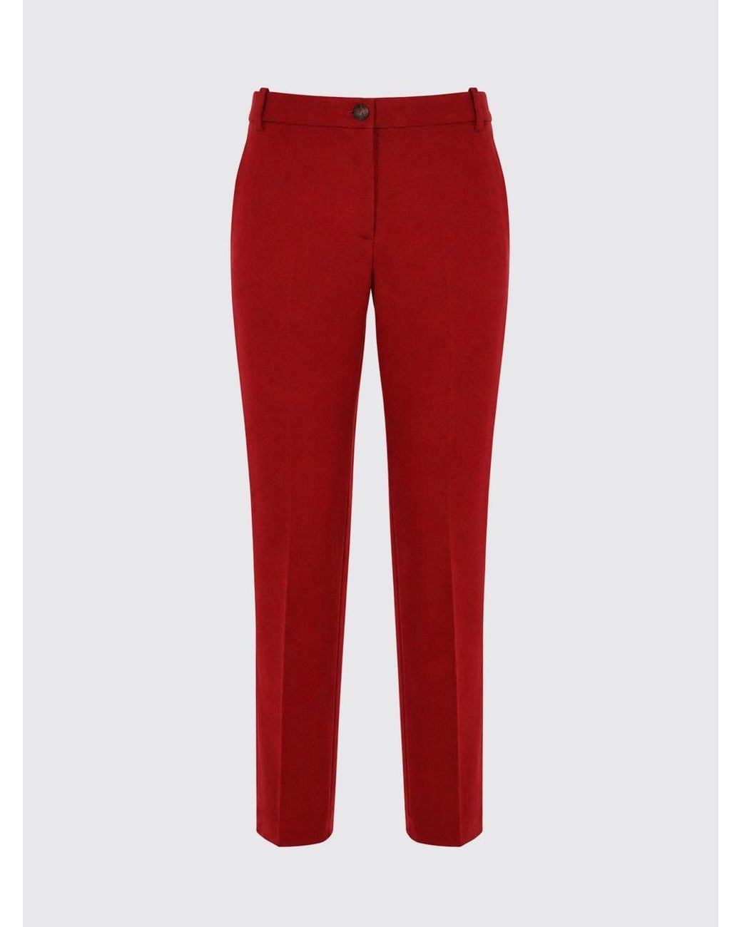 Pinko Red Slim Fit Stretch Crêpe Chino Trousers With A Mid-Rise Waist