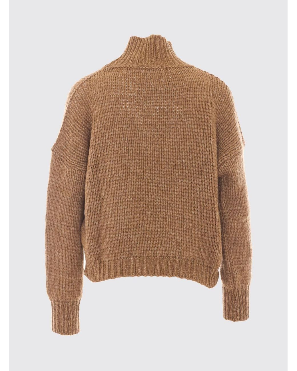 Roberto Collina Blue Wool Blend Turtleneck Jumper With Dropped Shoulders