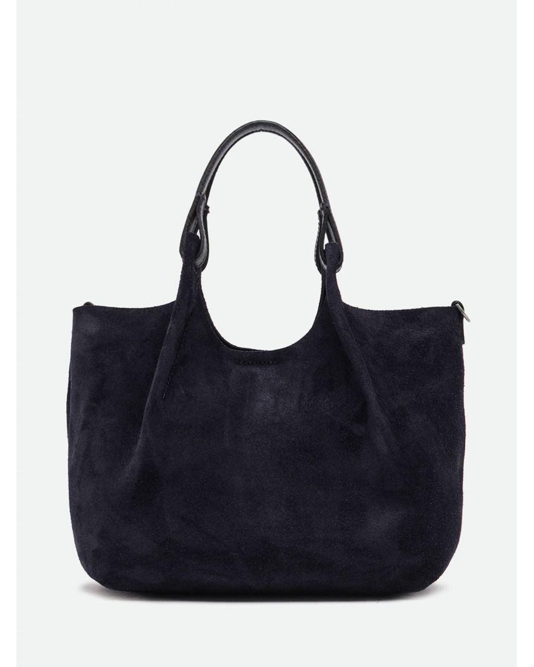 Gianni Chiarini Blue Dua Suede Calfskin Handbag With Double Handle And Laminated Logo