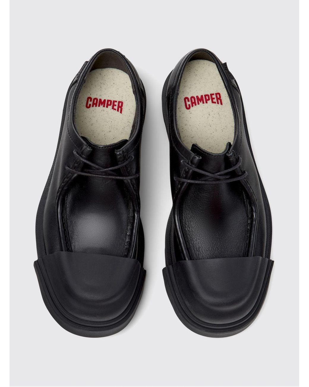 Camper White Junction Leather And Rubber Derby Shoes