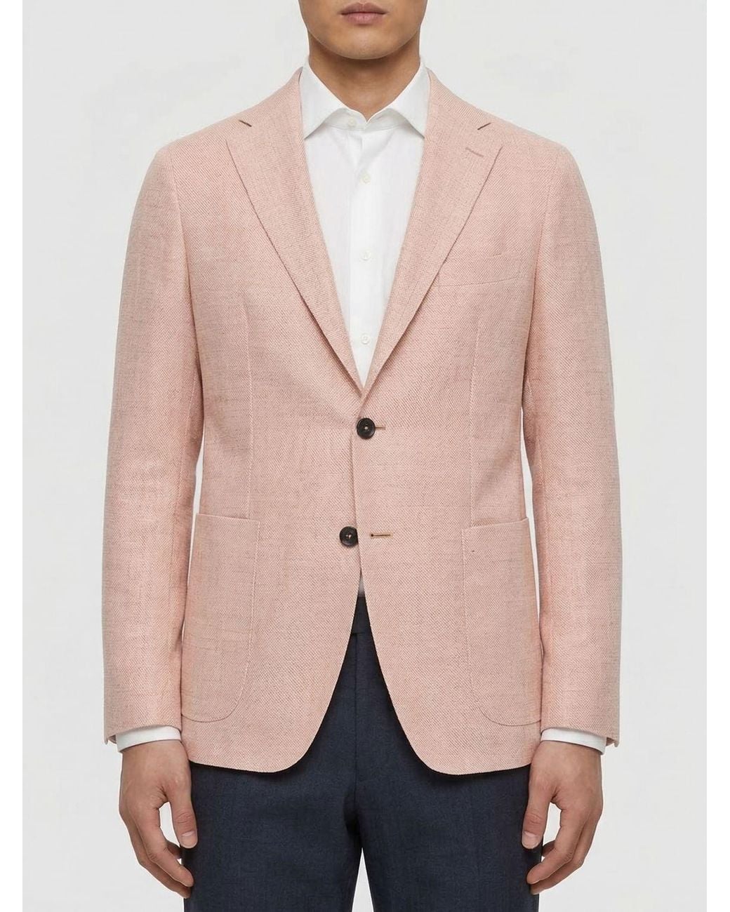 Tagliatore Natural Single-Breasted Linen And Wool Blazer for men