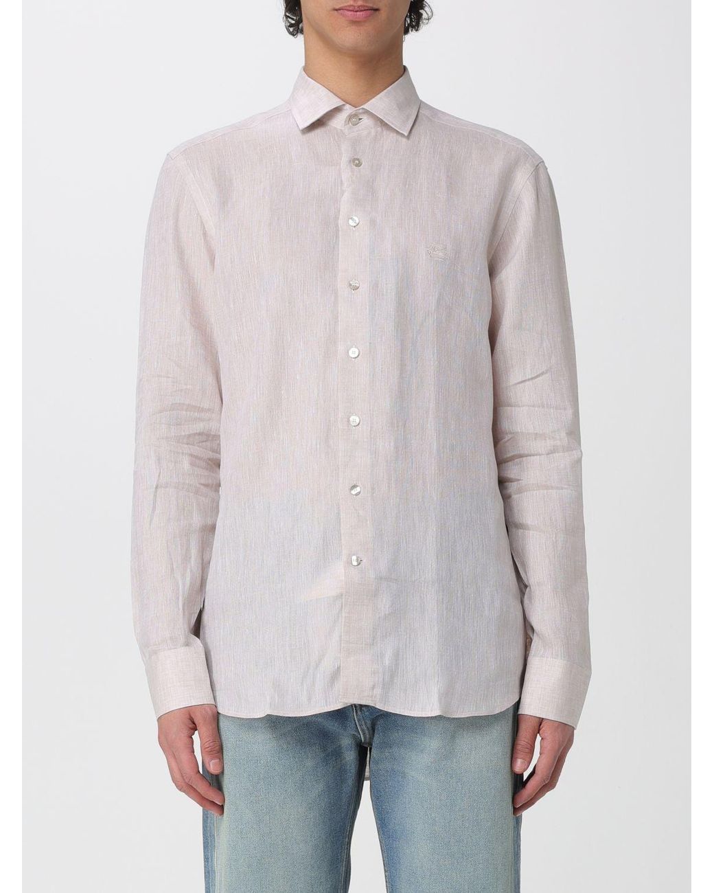 Etro Gray Linen Shirt for men
