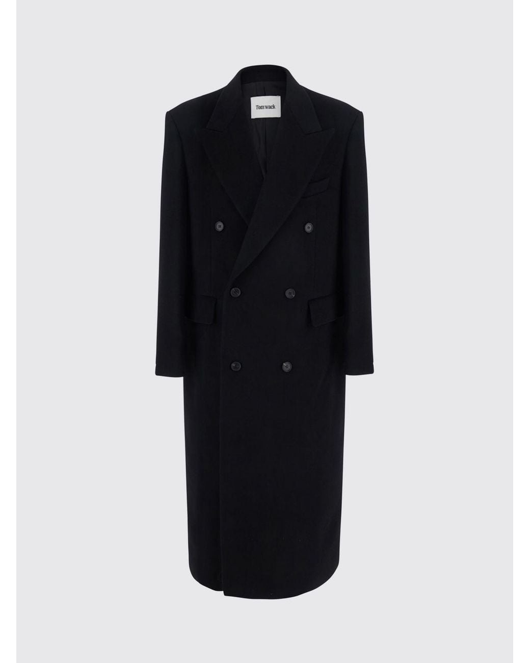 TONYWACK Blue Double-Breasted Long Coat for men