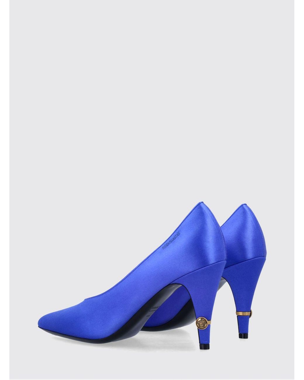 Versace Blue Gianni Satin Pumps