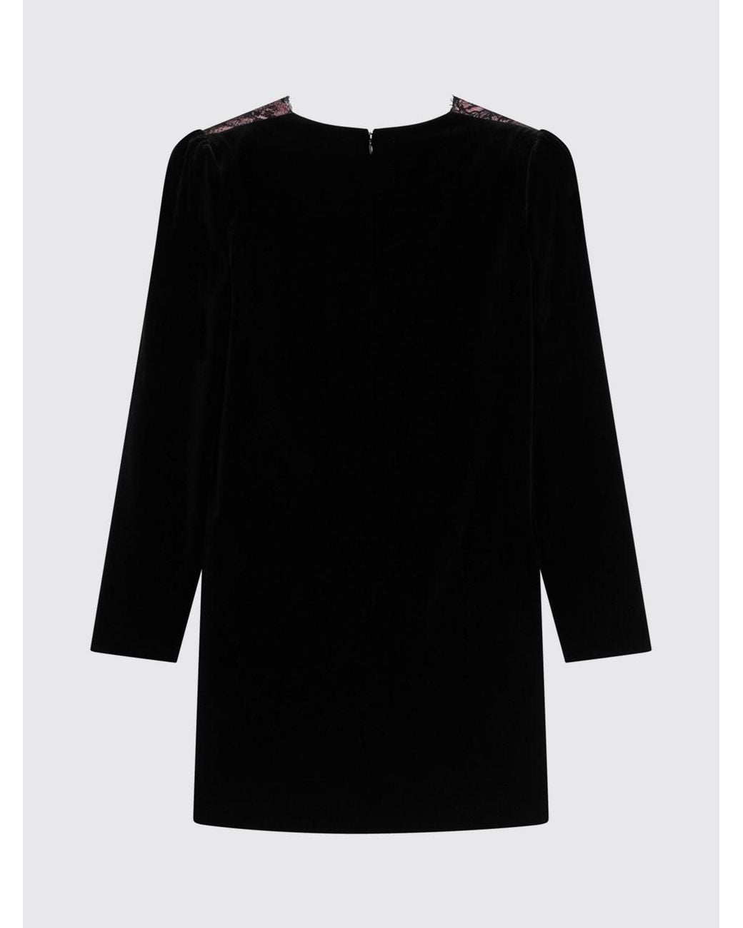 Valentino Garavani Black Crêpe Mini Blazer Dress With Lace Inserts And Shawl Collar