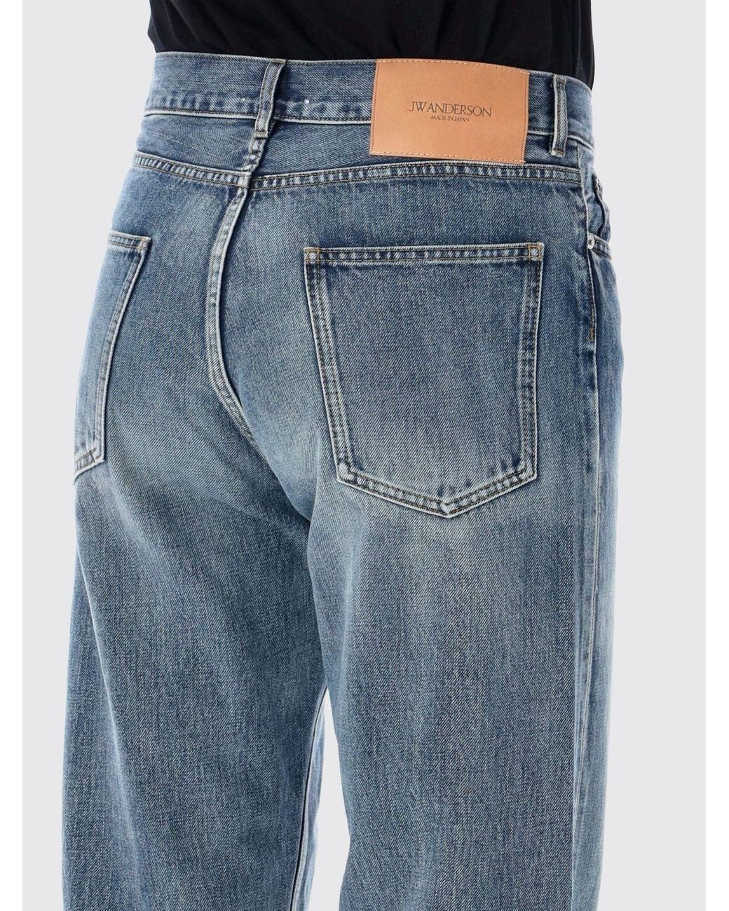 J.W. Anderson Blue Mid-Rise Straight-Leg Five-Pocket Cotton Denim Jeans for men