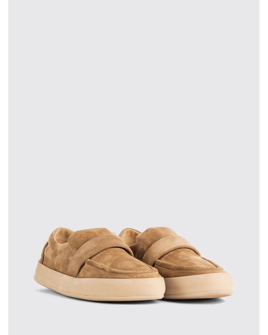 Marsèll Natural Guarnello Suede Loafers With Rubber Sole