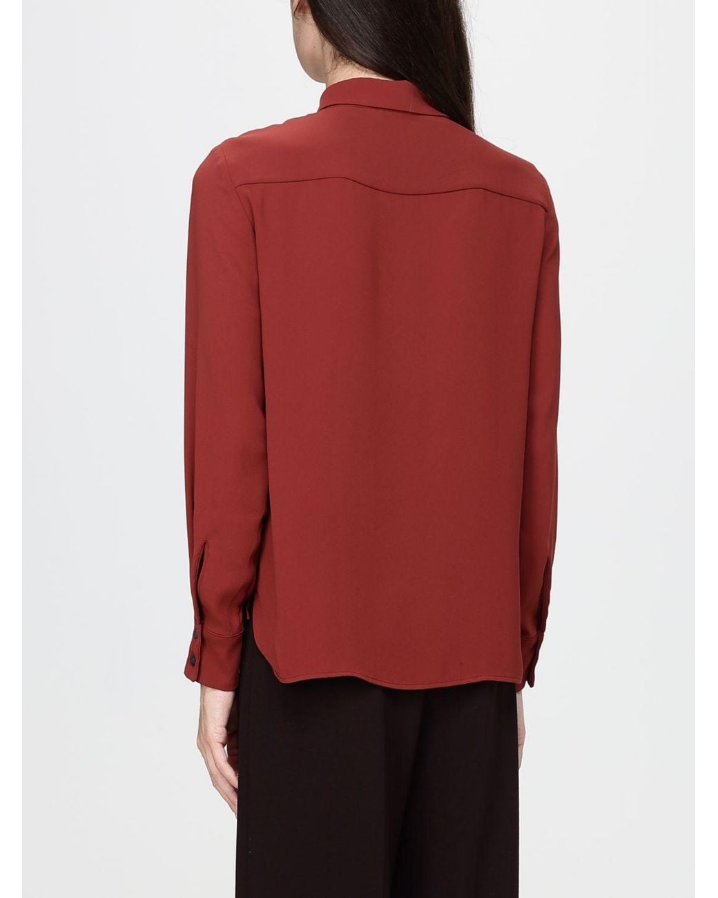 Liviana Conti Crêpe Shirt With Embroidered Plastron And Classic Collar