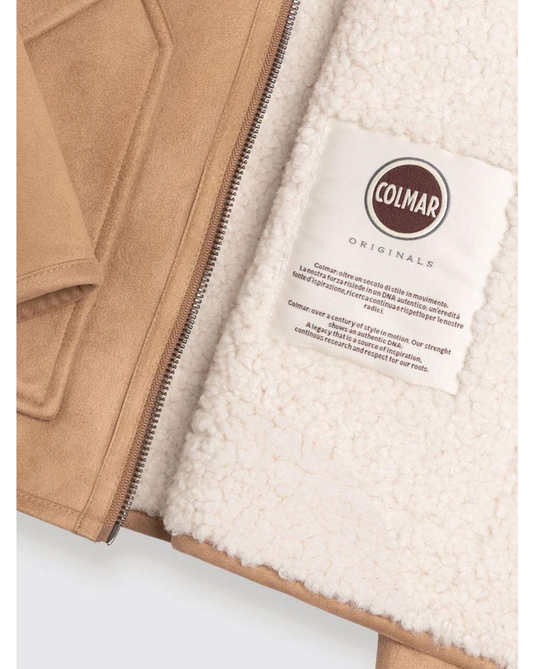 Colmar Blue Faux Suede Leather Jacket With Fur Collar for men