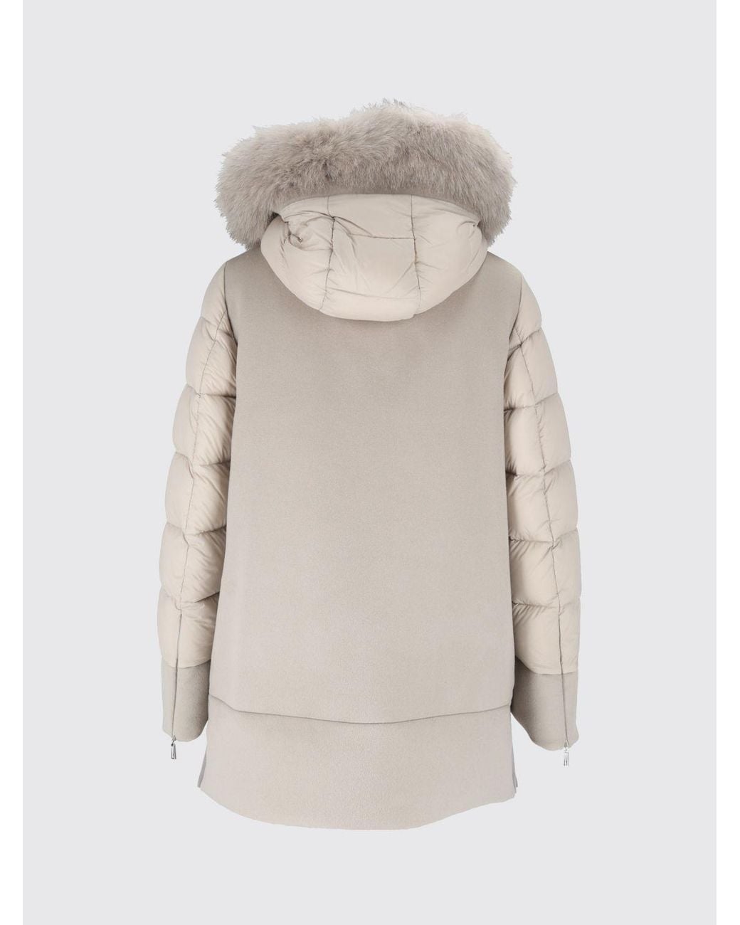 Moorer Gray Quilted Knee-Length Coat