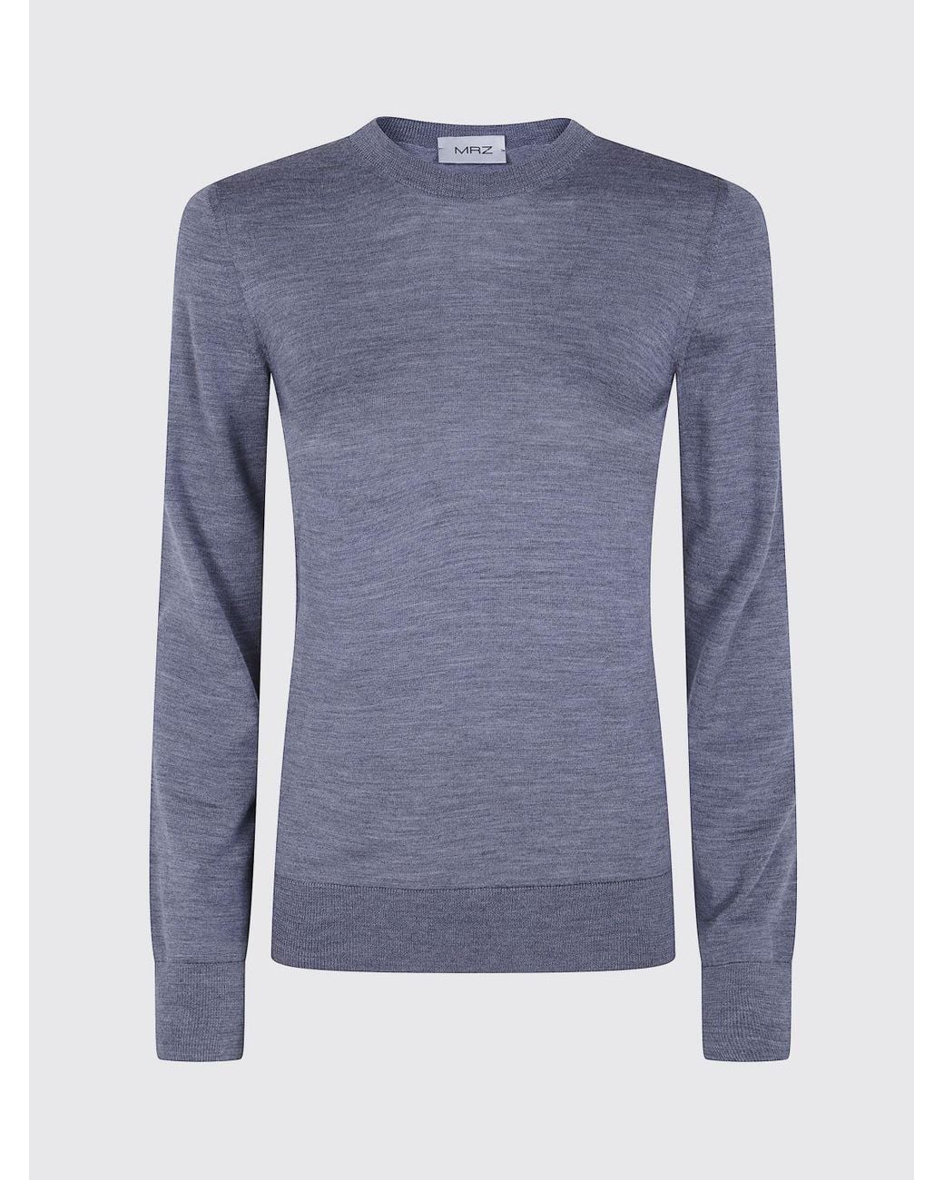 Mrz Blue Ribbed-Trim Virgin Wool Crewneck Jumper