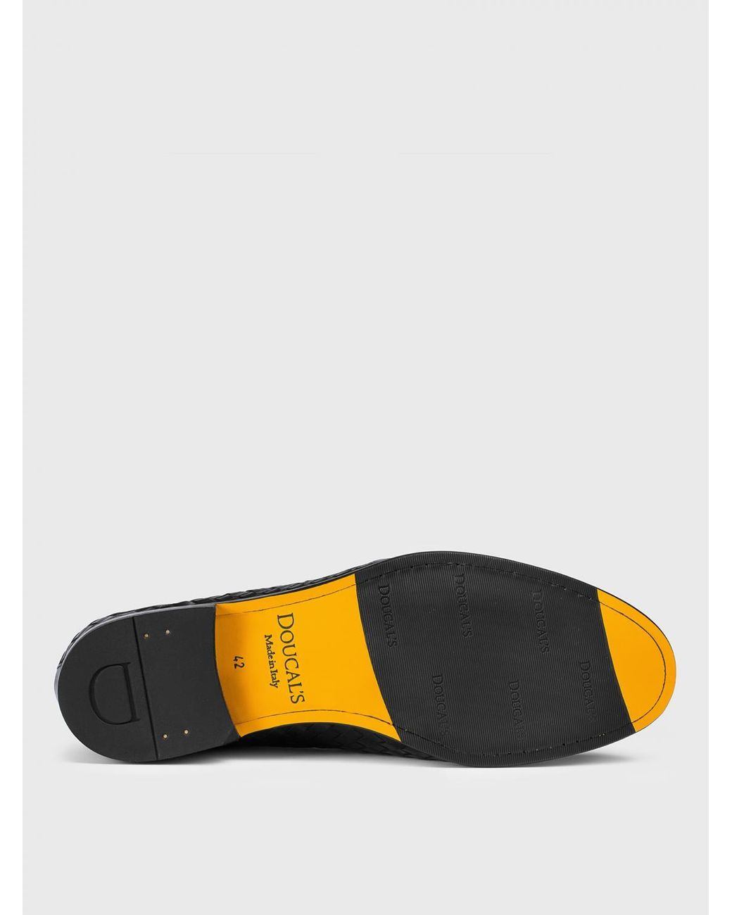 Doucal's Black Woven Leather Loafers for men