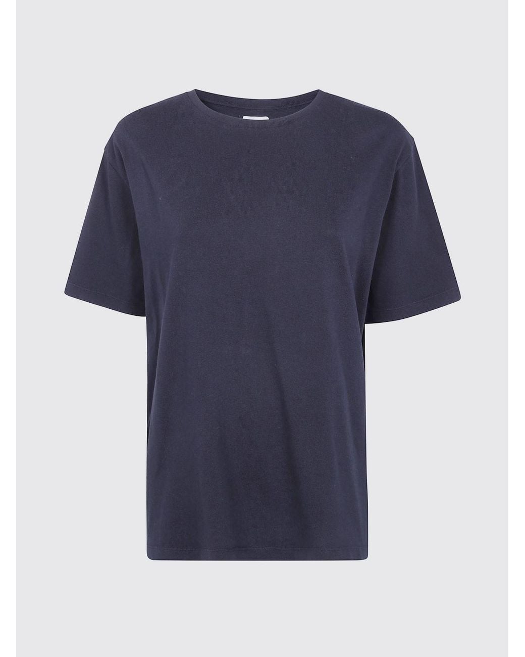 Khaite Blue Cotton Crew-Neck T-Shirt With Dropped Shoulders