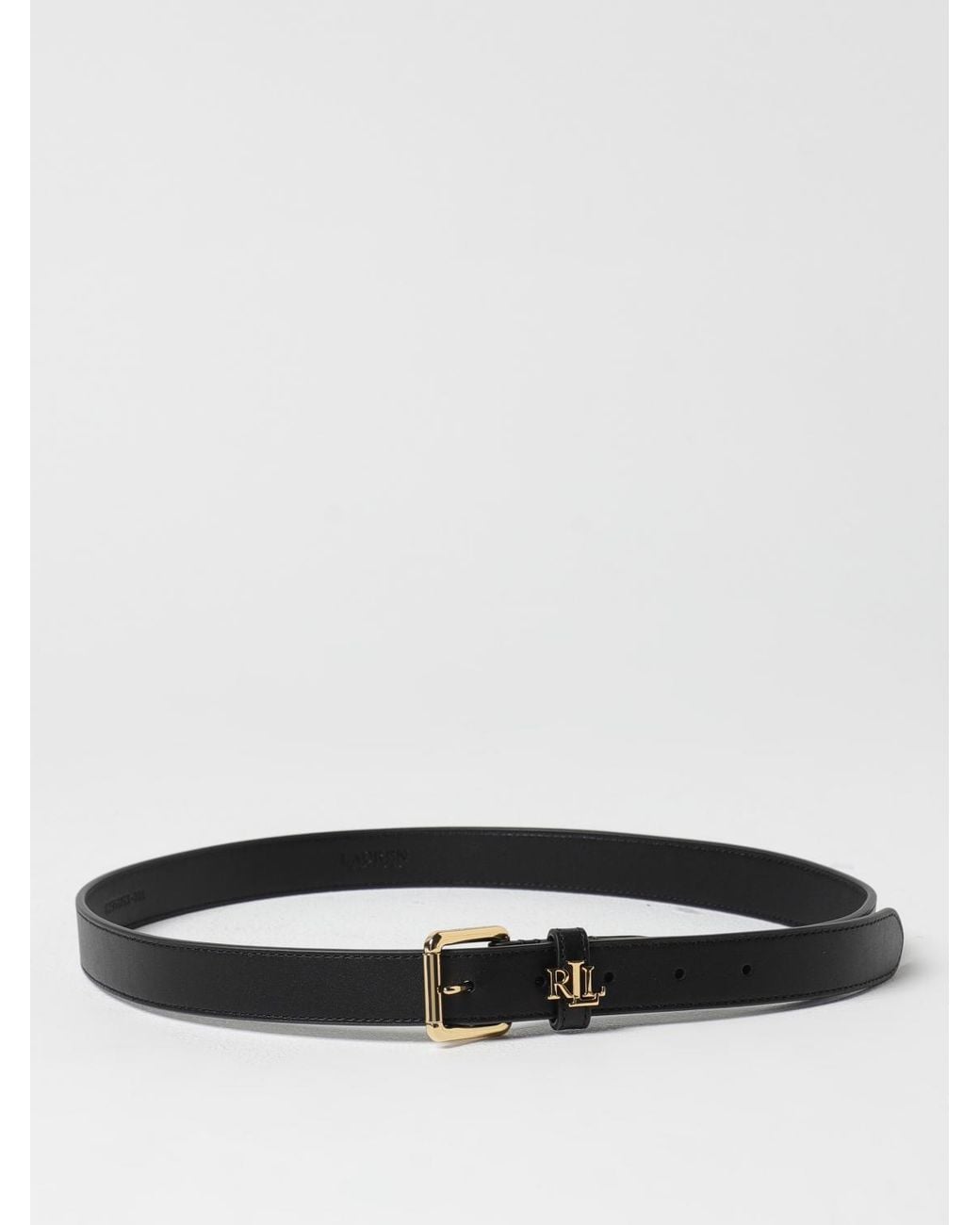 Ralph Lauren White Leather Belt With Buckle
