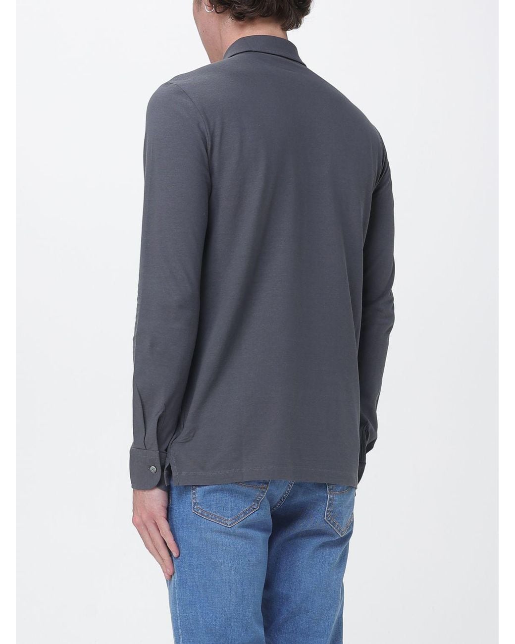 Zanone Blue Cotton Polo Shirt for men