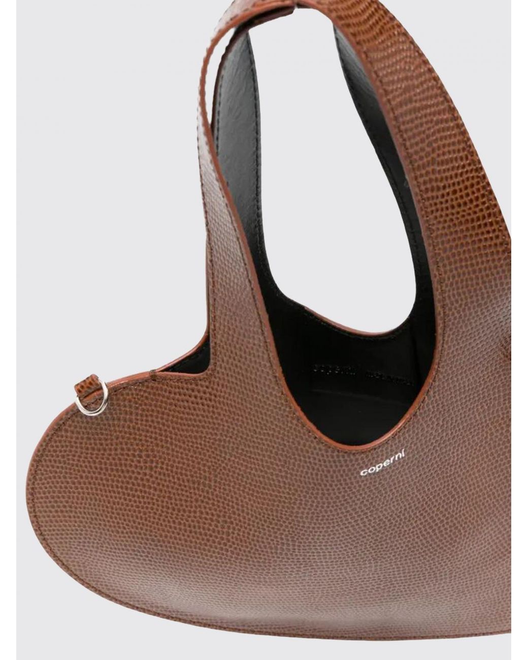 Coperni Brown Heart Lizard Print Leather Bag