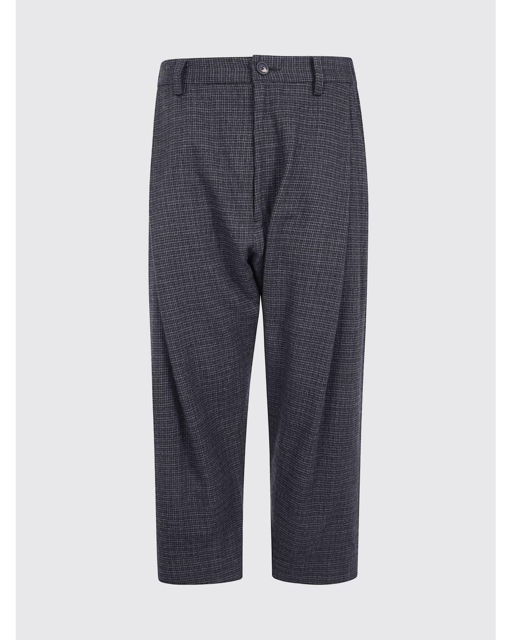 Ziggy Chen Black Wide-Leg Check Virgin Wool Trousers for men