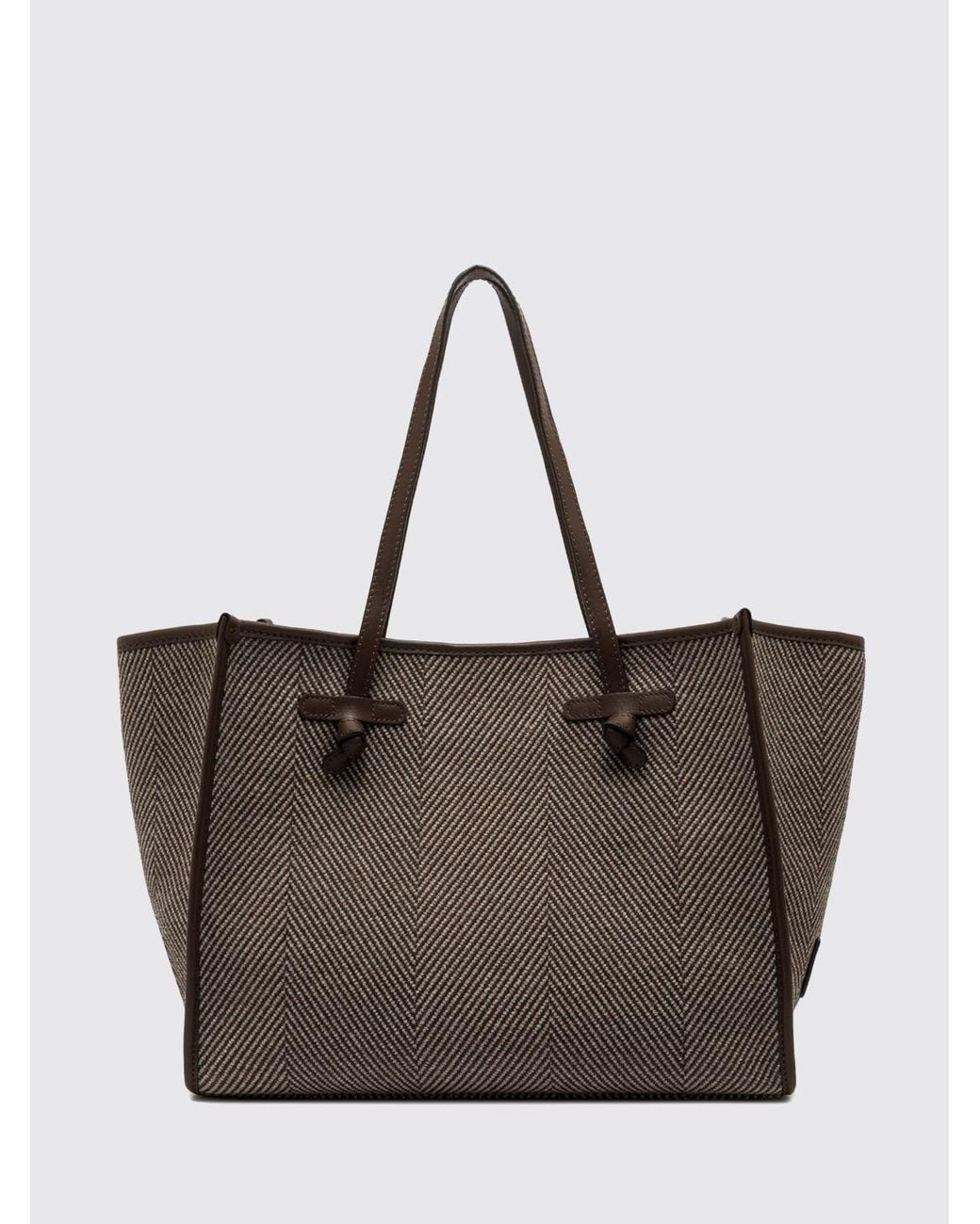 Gianni Chiarini Gray Marcella Chevron Wool Blend Shoulder Bag With Pouch