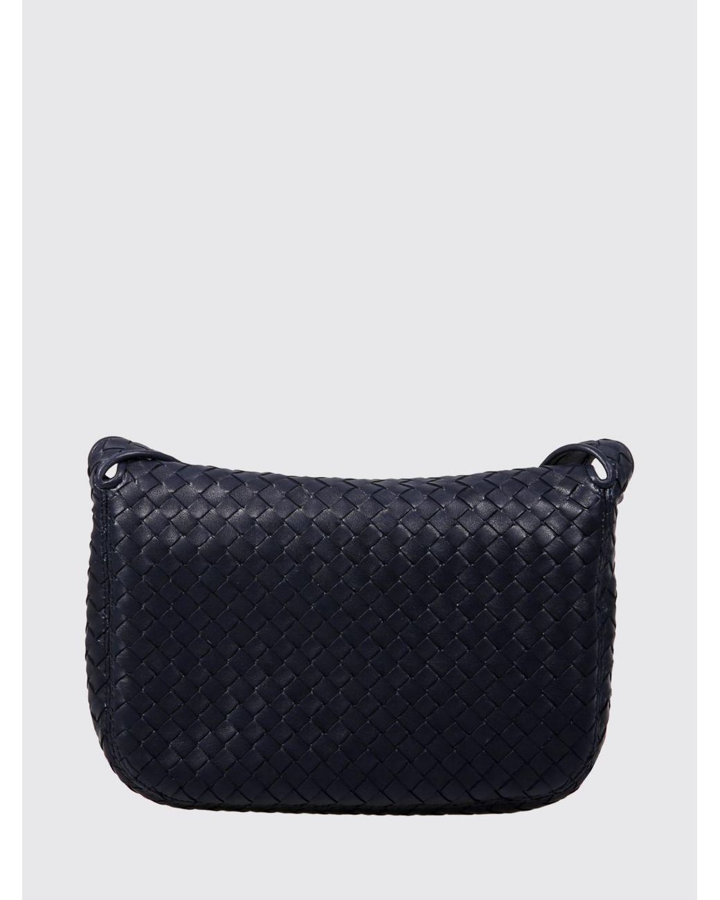 Bottega Veneta Blue Intrecciato Woven Nappa Leather Messenger Bag for men