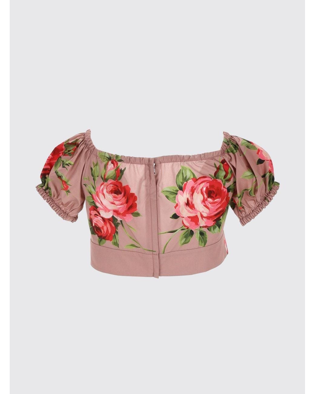 Dolce & Gabbana Pink Dolce &Amp Gabbana Cotton Top With Floral Print