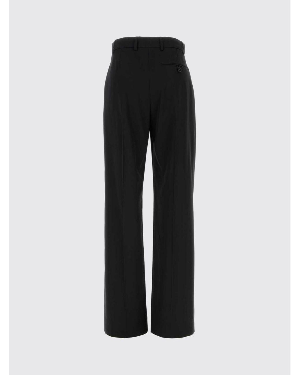Stella McCartney Black High-Waisted Wool Palazzo Trousers With Pleats