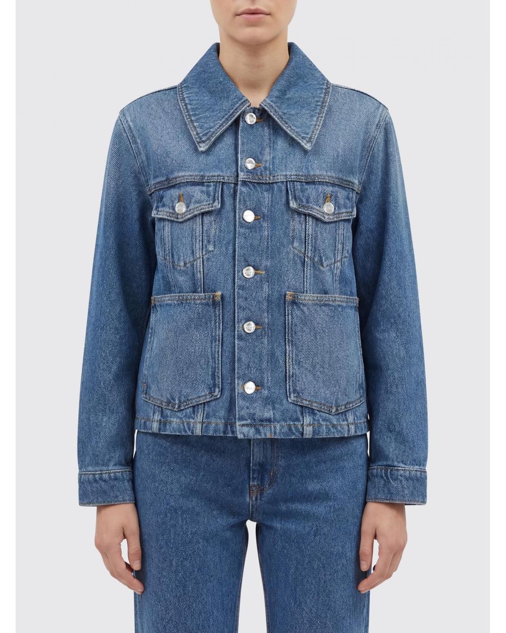Ganni Blue Organic Cotton Denim Jacket