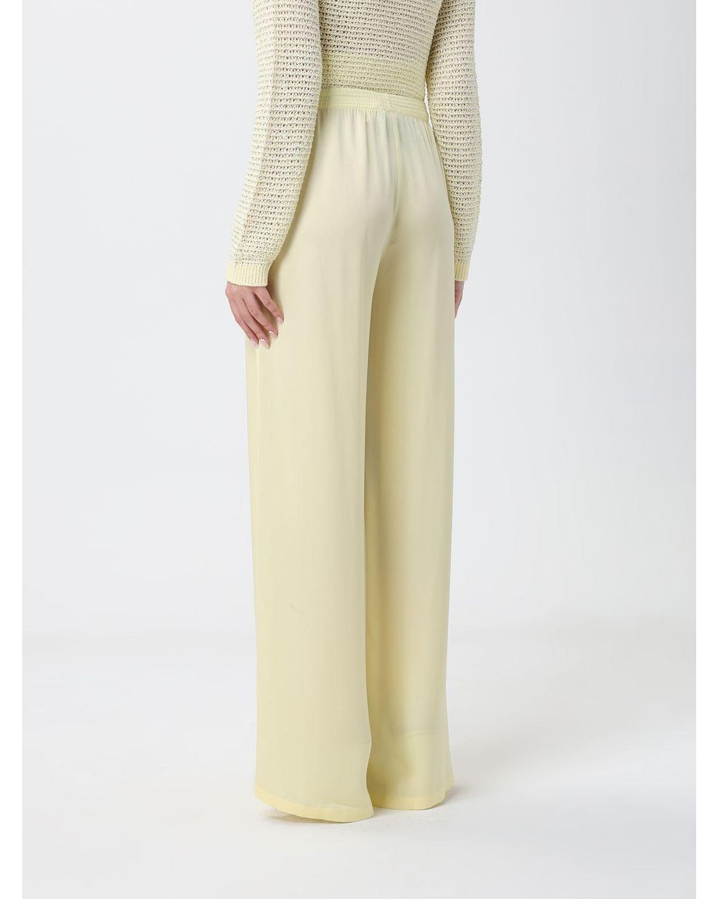 Fabiana Filippi Natural Satin Palazzo Trousers