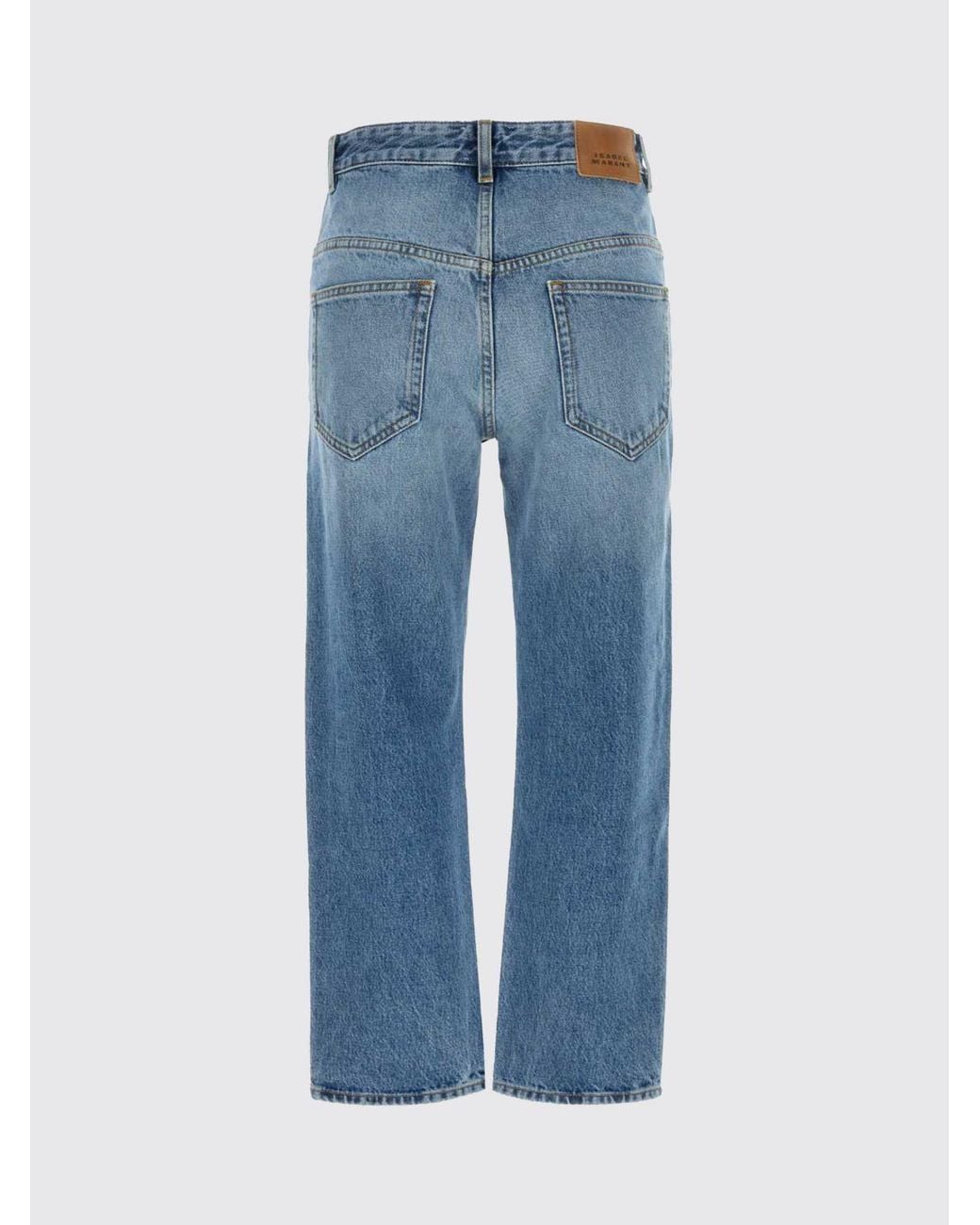 Isabel Marant Blue Dakota Mid-Rise Cropped Denim Jeans