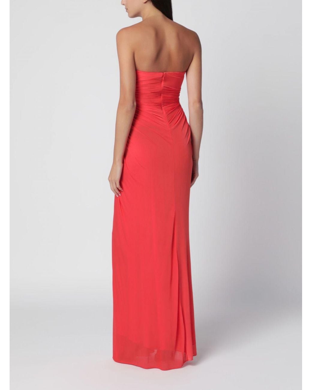 Christopher Esber Red Off-The-Shoulder Long Jersey Evening Gown