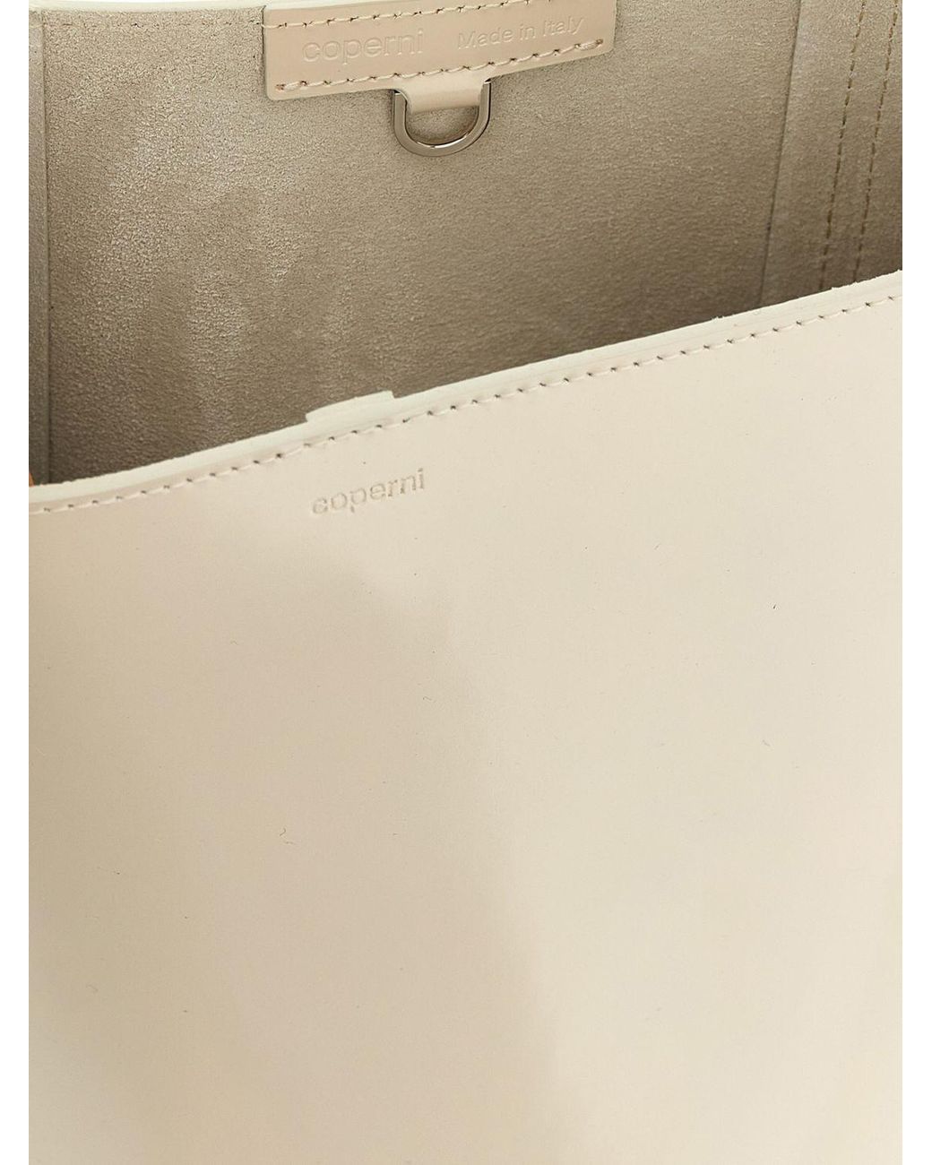 Coperni White Patent Leather Bucket Bag