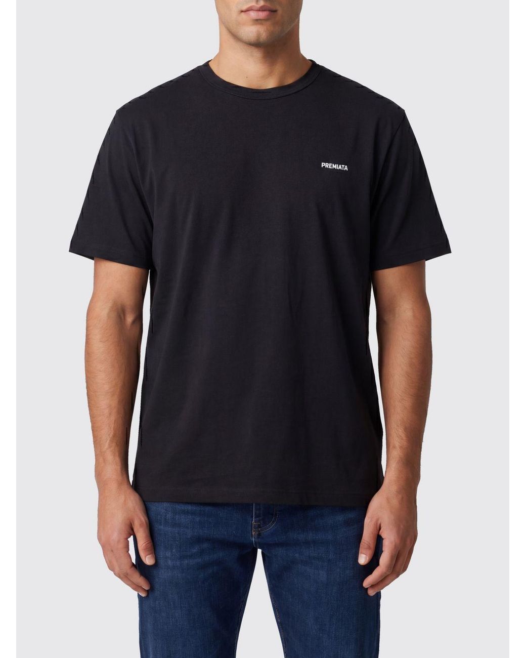Premiata Black Cotton T-Shirt With Logo for men