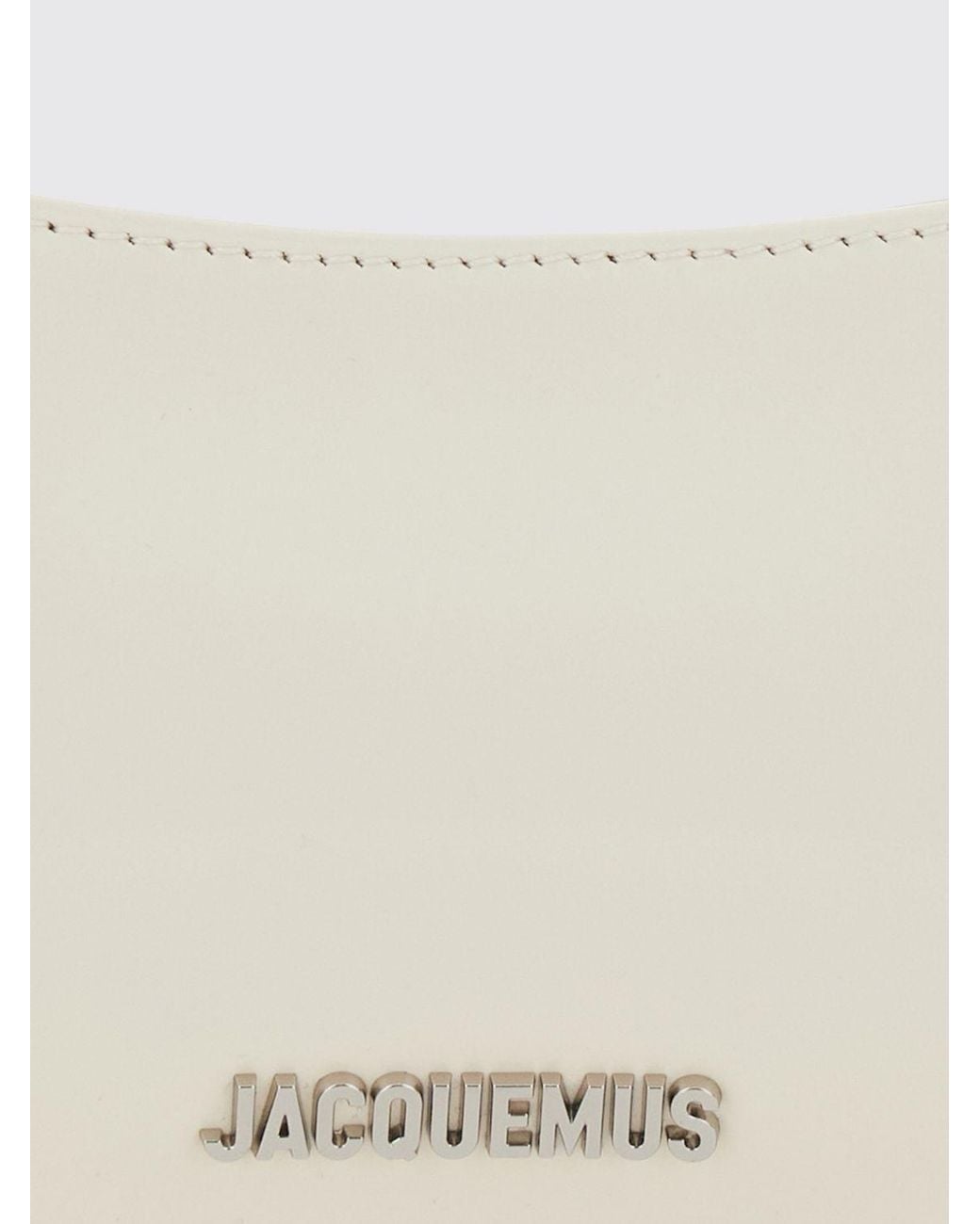 Jacquemus White Le Petit Bisou Patent Leather Shoulder Bag With Chain Handle