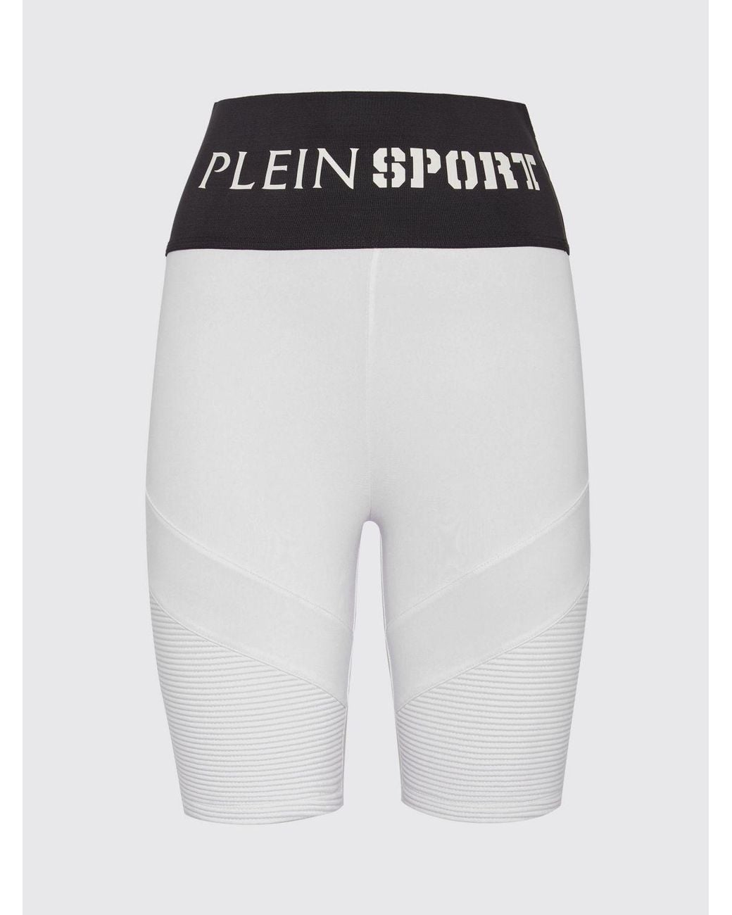 Philipp Plein White High-Waisted Cycling Shorts