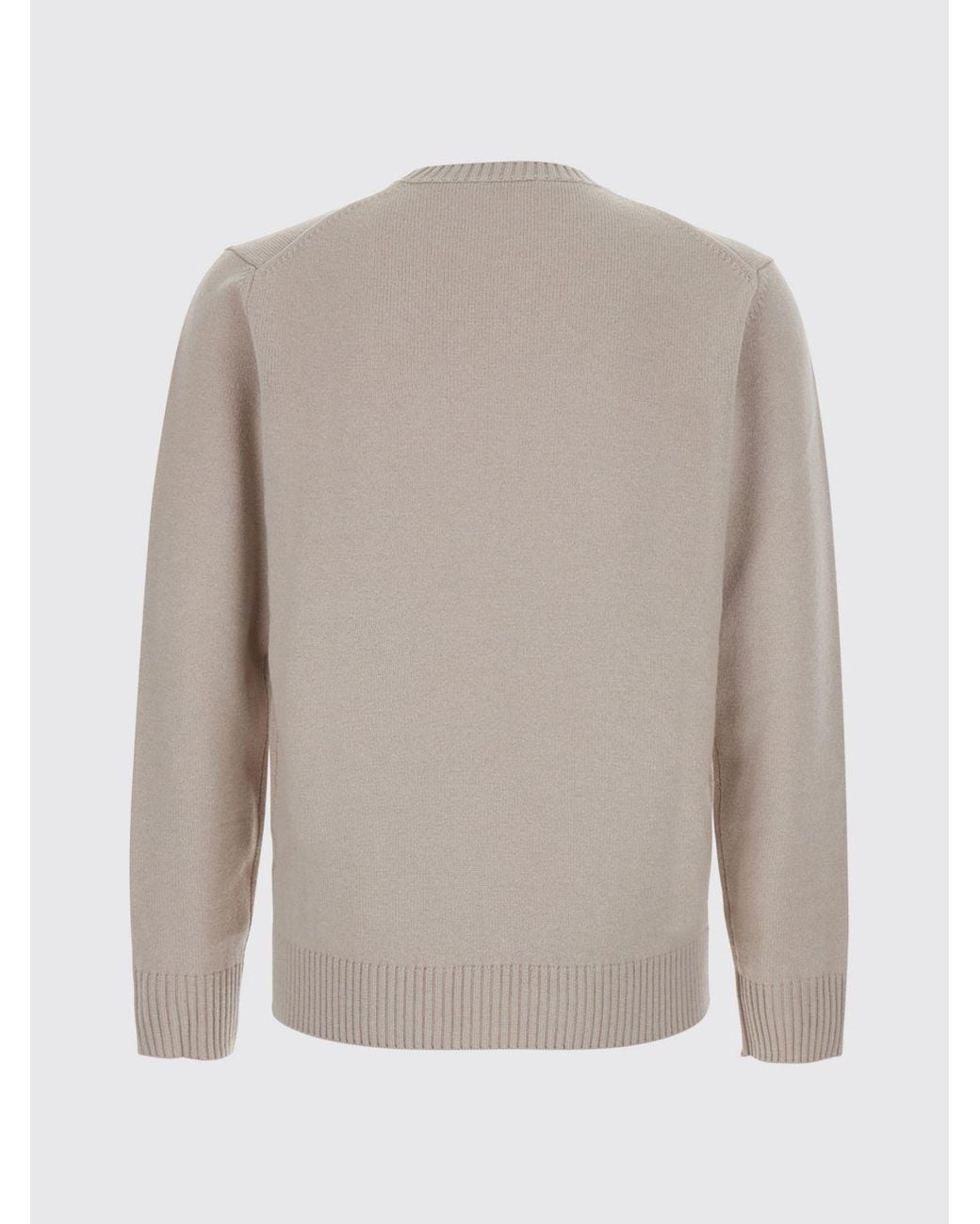 Kangra Gray Wool And Cashmere Blend Crewneck Sweater With Ribbed Trims for men