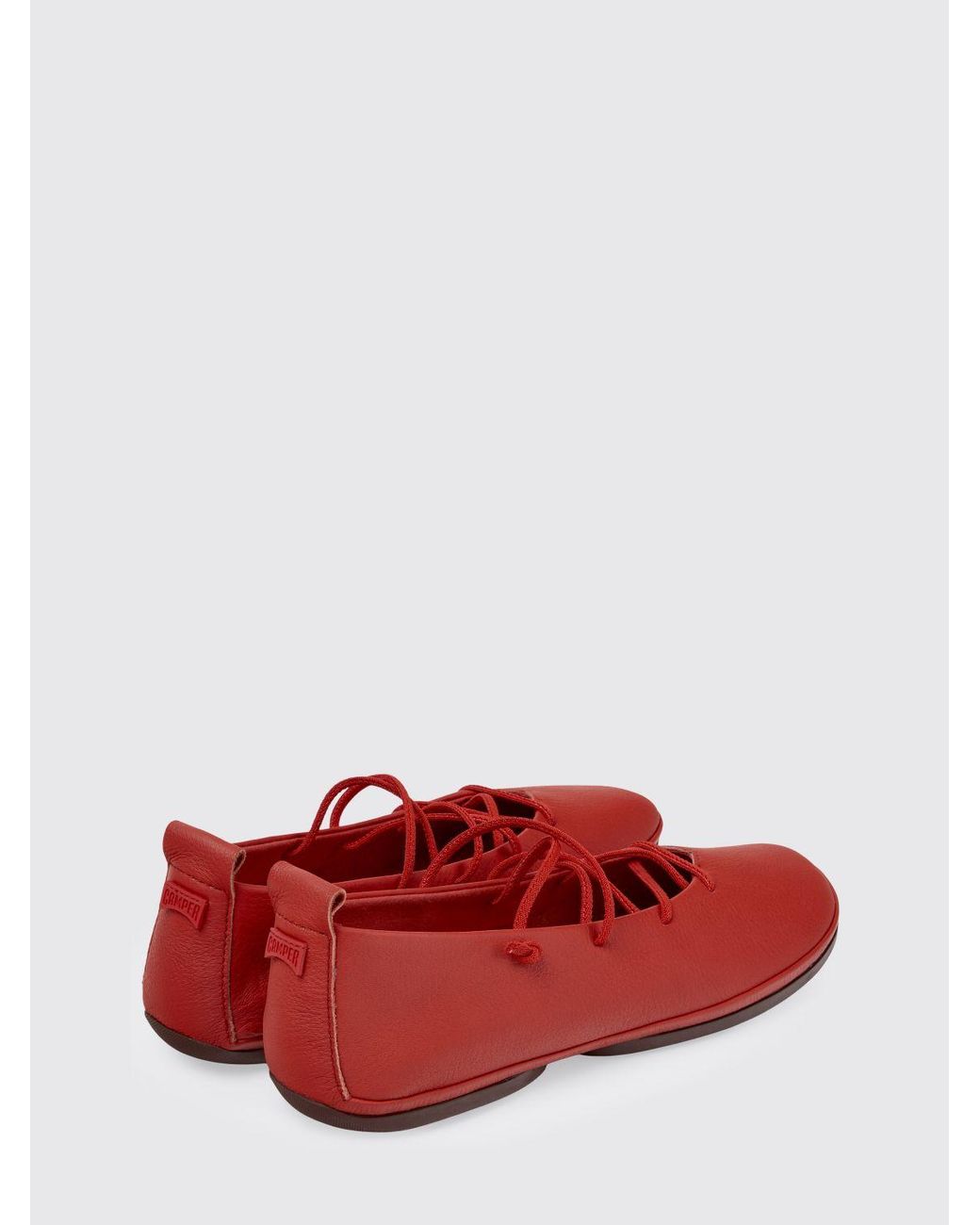 Camper Red Right Nina Leather Ballerinas