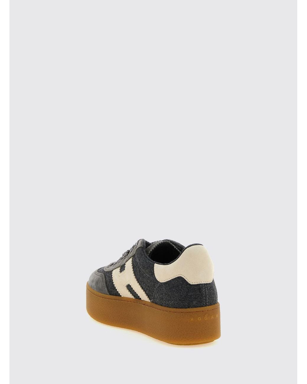 Hogan Blue Cool Leather And Technical Fabric Platform Sneakers With H Logo