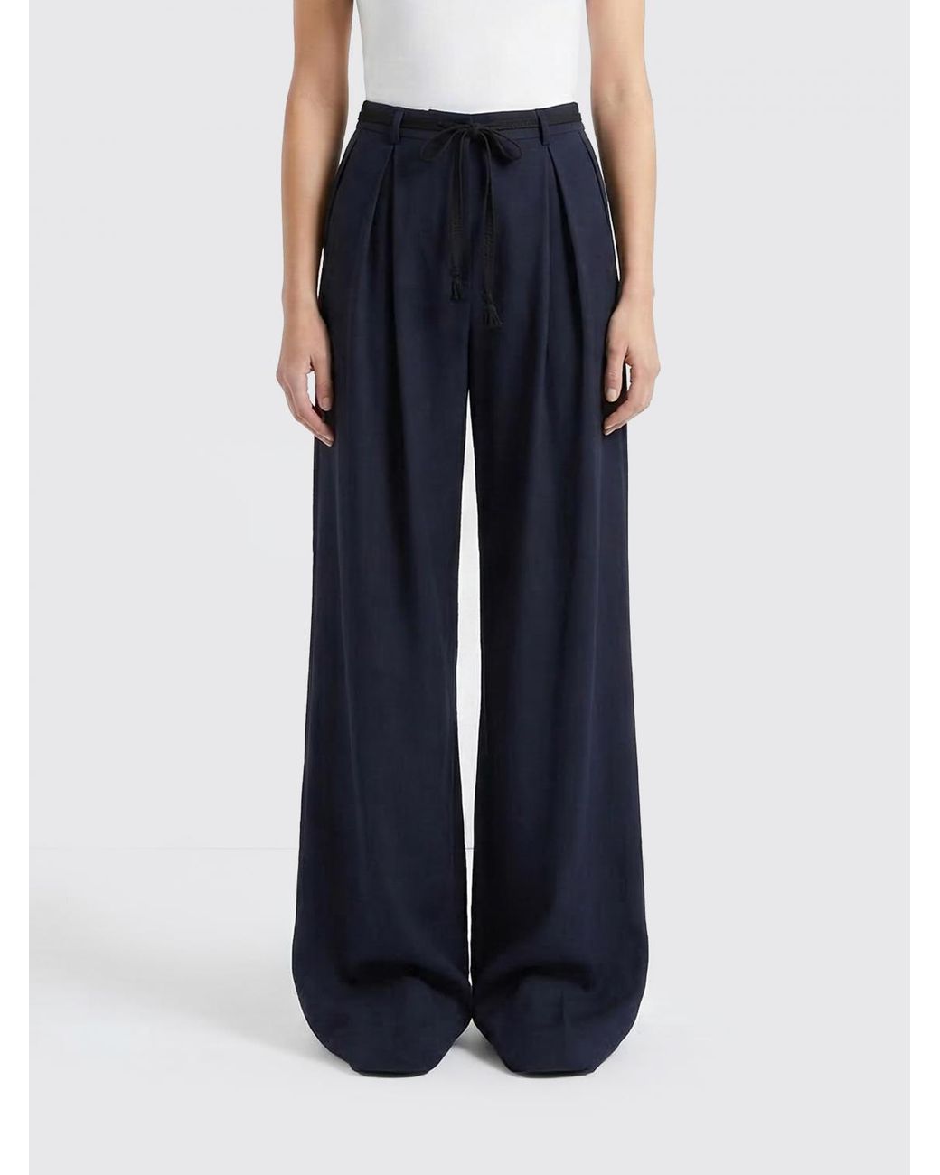 Barena Blue Virgin Wool Palazzo Trousers